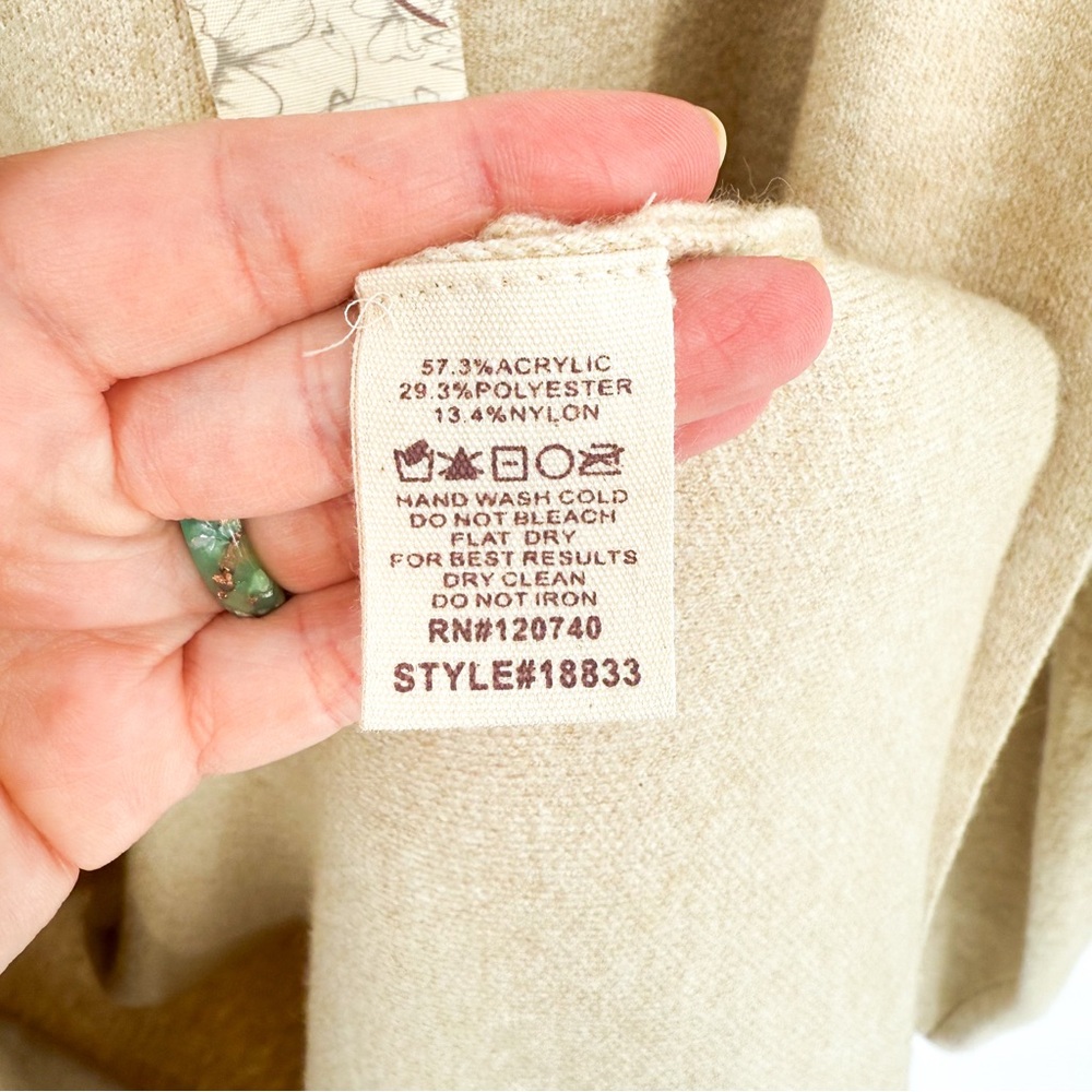 NWT Mystree Minimalist Neutral Longline Knit Hooded Open Cardigan Large - Picture 10 of 11
